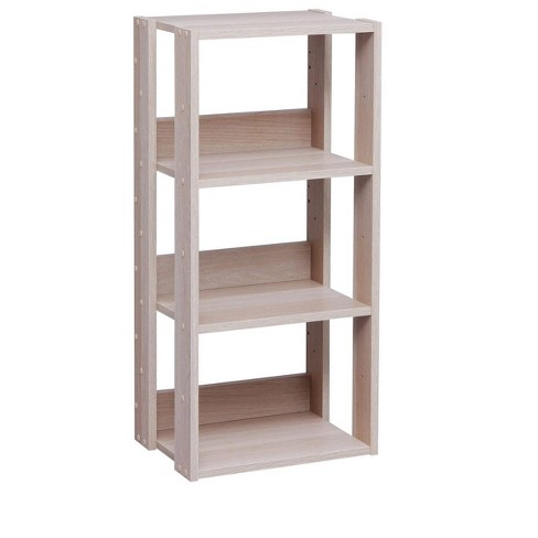  IRIS TACHI Modular Wood Stacking Storage Box with Shelf, Dark  Brown : Home & Kitchen