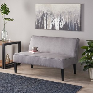 GDFStudio Gravina Contemporary Armless Upholstered Loveseat with Birch Wood Legs - 1 of 4