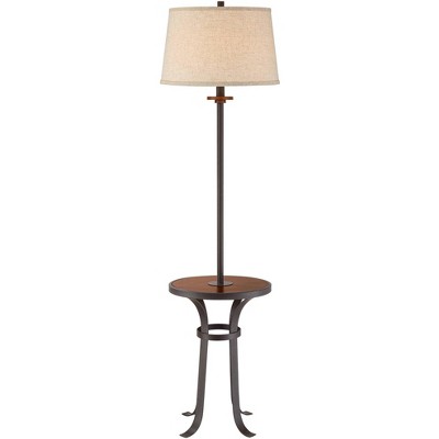 rustic floor lamp with table