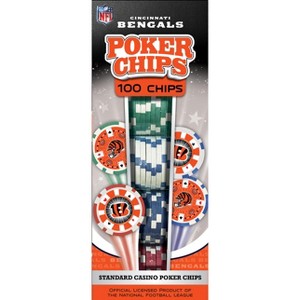 MasterPieces Casino Style 100 Piece Poker Chip Set - NFL Cincinnati Bengals - 1 of 4