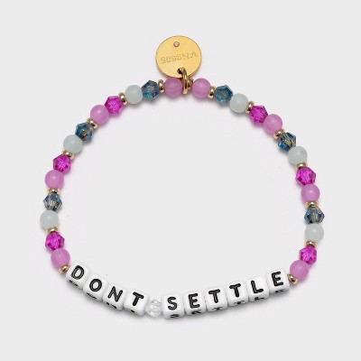 Little Words Project Don't Settle Beaded Bracelet - Pink
