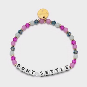 Little Words Project Don't Settle Beaded Bracelet - Pink - 1 of 4