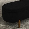 CENGHU Oval Storage Ottoman, Bedroom End Bench, Fabric Ottoman with Storage, Entryway Footstool, Ottoman Bench Rubber Wood Legs for Living Room - 3 of 4