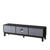 Modern TV Stand for TVs up to 75", TV Console Media Console Sideboard Storage Cabinet with 4 Drawers, Black+Gray/White/Dark Brown - ModernLuxe - 3 of 4