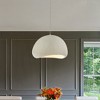 ALOADECOR Modern Dome Pendant Light Single Modern White Chandelier Industrial Concrete Shade Hanging Light for Kitchen Island - 3 of 4