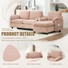 104.72''L-Shaped Sectional Sofas£¬ Corduroy Sofa with Cup Holders, USB Charging, Movable Ottoman & Storage Console for Apartment - 2 of 4