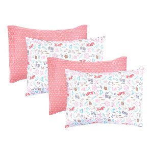 Hudson Baby Infant Girl 4Pc Cotton Toddler Pillow Case, Woodland Fox, One Size - 1 of 2