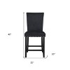 HomeRoots Set of Two 25" Black Wood and Velvet Counter Height Bar Chairs - 3 of 4