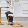CAVINAS Modern PU Leather Dining Chair with Arched Metal Silver Legs and Ergonomic High Backrest, Luxury Simple Arch Chair - 3 of 4
