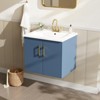 Phiestina 24" Blue Floating Bathroom Vanity, Wall-Mounted Cabinet with Ceramic Sink, 2 Soft-Close Doors, Fully Assembled, Brushed Gold Hardware - 4 of 4