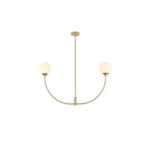 Elegant Lighting Lyle Flush Mount in Black with Frosted Glass Globe - 1 of 4
