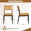 Costway Dining Chair Set of 2 Modern Patio Chairs/Acacia Wood Backrest, Slanted Seat - 3 of 4