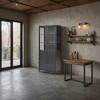 KWPZQEB 76.75'' Tall Curio Cabinet with Glass Doors & LED Lights, Freestanding Pantry Cabinet with Tempered Shelves & 2 Doors for Kitchen, Dining Room - 4 of 4