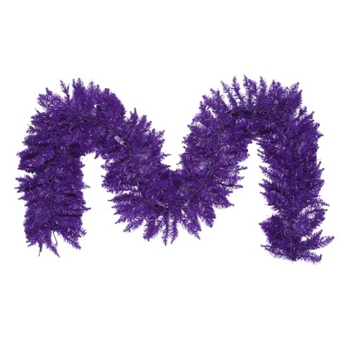 Vickerman 9' Purple Artificial Christmas Garland, Purple Dura-lit ...