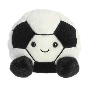 Aurora Mini Striker Soccerball Palm Pals Adorable Stuffed Animal Black 4"