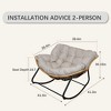 Large Rattan Rocking Chair with 360-degree Recline and Cloud-Like Cushion - 2 of 4