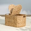 FONTOI Woven Wicker Multi-Use Storage Basket with Handles, Laundry Basket, Laundry Baskets for Towel, Toys, Brown, 10.2"*8.3"*16.1" - 2 of 4