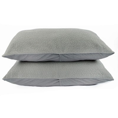 100% Cotton Matelassé Sham Set - King/Cal King - Ash | BOKSER HOME