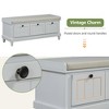 YOOCOZZ Classic Fluted Shoe Bench with Cushion & 3 Drawers - 3 of 4