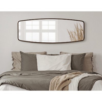 Bronze Barrel-Shaped Full Length Mirror with Wood Frame, 18x48