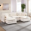 Mjkone 101'' U-Shaped Modular Sectional Sofa, 5-Seat Cloud Couch with 2 Ottomans, Modern Chenille Sofa Sleeper Deep Seat Couches - 2 of 4