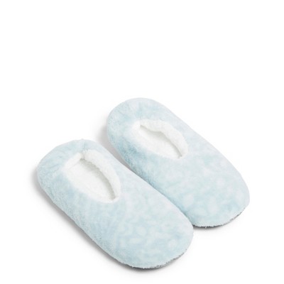 Image of Vera Bradley Women's Outlet Fleece Soft Fleece Slippers Eden Paisley Mint