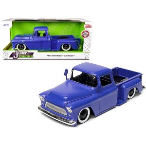 1955 Chevrolet Stepside Pickup Truck Matt Blue "Just Trucks" Series 1/24 Diecast Model Car by Jada - 1 of 3