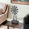 HomeRoots 21" Gray Metal Windmill Hand Painted Sculpture - 2 of 4