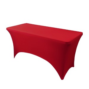 Unique Bargains Spandex Washable Wrinkle Resistant Stretch Rectangle Table Cover 1 Pcs - 1 of 4