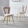 LOVMOR Modern chair with iron tube legs, soft cushions and comfortable backrest, suitable for dining room, living room, cafe,hairball back - 2 of 4