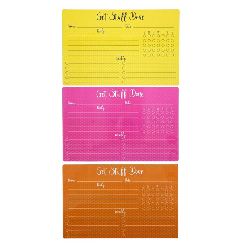 Paper Junkie 6 Pack Dry Erase Magnetic Weekly Daily Chore Chart, 6 Assorted Colors, 12 X 7.5 In, 4 of 6