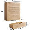 Garvee Modern Rattan Dresser for Bedroom - 5 Drawer Storage Chest in Black with Natural Rattan Design, Multi-Functional Use - 2 of 4