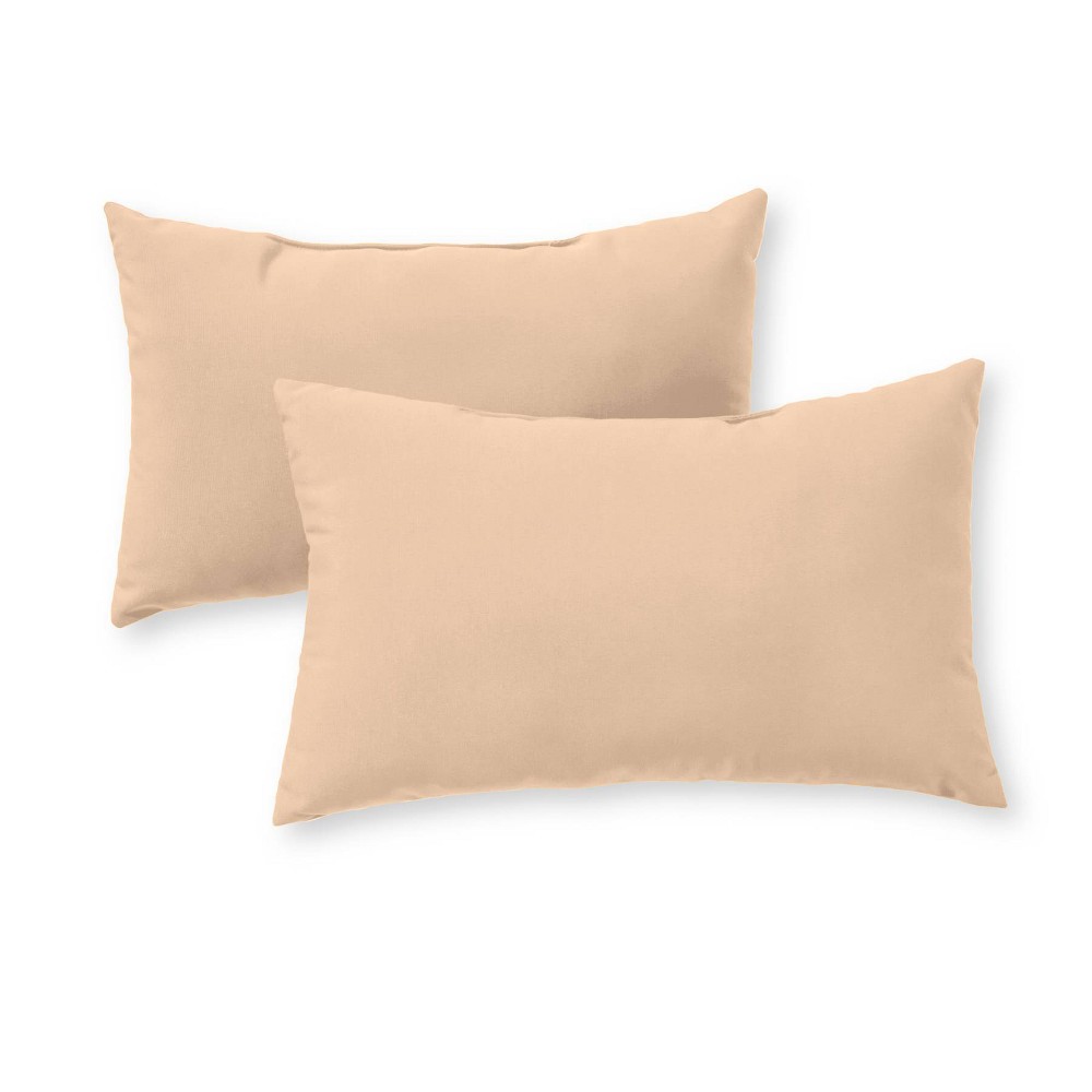 Photos - Pillow Kensington Garden 2pc 19"x12" Solid Rectangular Outdoor Lumbar  Stone: Weather-Resistant, Reversible, Transitional St