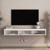 KWPZQEB Floating TV Shelf, 68'' Mounted TV Stand Floating TV Console Media Entertainment with Under Led Lights & Power Outlet for Living Room - 2 of 4