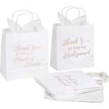 11pcs Bridesmaid Wedding Gift Bags Tissue Paper+1 Maid of Honor For Bridal Party