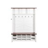 CAVINAS Hall Tree with 6 Hooks Modern Coat Rack with 16 Open Cubbies and Storage Bench for Entryway - 4 of 4