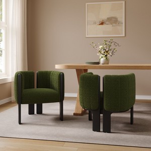 Christopher Knight Home Ella Modern Boucle Fabric Dining Chairs with Barrel Back (Set of 2) - 1 of 4