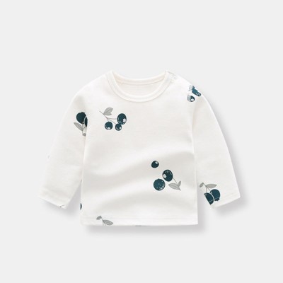 MyKids-USA Baby Allover Fruit Graphic 100% Pure Organic Cotton Side Snap Button Tops