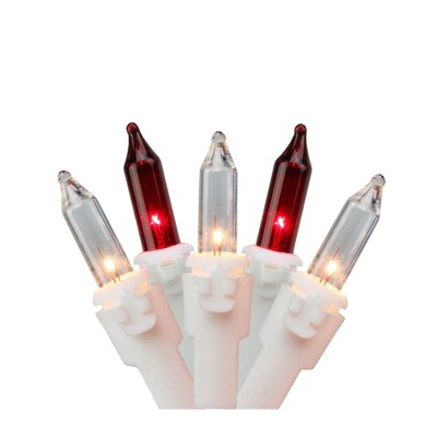 Northlight 50ct Mini String Lights Red/Clear - 10' White Wire