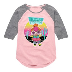 Girls' - LOL Surprise! - Road Trippin Shirt Tail Raglan Graphic T-shirt - 1 of 4