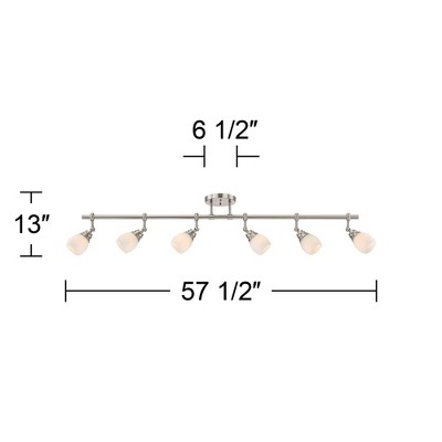 Elm Park Brushed Nickel 6-Light Adjustable Track Fixture with Glass Shades