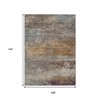 HomeRoots 9' X 12' Brown Gray And Purple Abstract Washable Indoor Outdoor Area Rug - 3 of 4