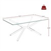 RISOKEYS 39.37" Rectangle Coffee Table - Tempered Glass Coffee Table with Stylish Metal Legs for Living Room - 3 of 4