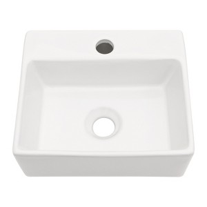 Dexmalle 13.6x11.6 Inch White Ceramic Rectangle Wall Mount Bathroom Sink - 1 of 4