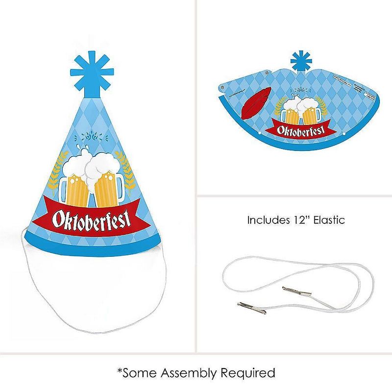 Big Dot of Happiness Oktoberfest - Mini Cone Beer Festival Hats - Small Little Party Hats - Set of 8, 5 of 9