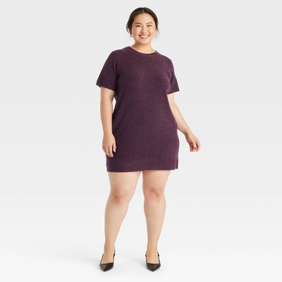 Women's Short Sleeve Cozy Knit Mini Sweater Dress - A New Day™