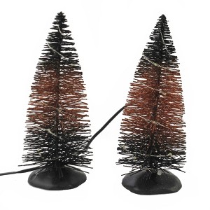 Department 56 Accessory 7.0 Inch Traditional Lit Halloween Trees Black Orange Stripes Village Accessories - 1 of 3