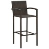 vidaXL Bar Stools 2 pcs Brown Poly Rattan - 2 of 4