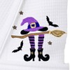 Linum Home Textiles Hotel Collection 100% Turkish Cotton Unisex Waffle Terry Embroidered Bathrobe with Satin Piped Trim - Hat-Broom-Legs - 4 of 4