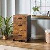 File Cabinet 3-Drawer Rolling Wood Cabinet for Home Office with Lock, Fits Letter/A4 Size - 2 of 4